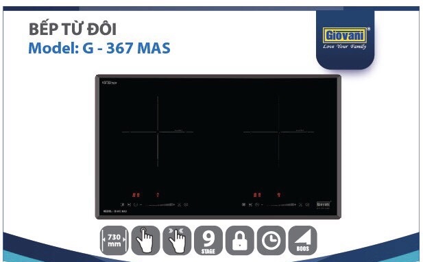 Bếp từ 2 vùng nấu Giovani G-367 MAS